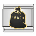 Trash Italian Charm Italian charm bracelet link in stainless steel