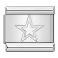 Embossed Star Italian Charm Italian charm bracelet link in stainless steel