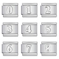 Number Italian Charm Italian charm bracelet link in stainless steel