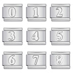 Number Italian Charm Italian charm bracelet link in stainless steel