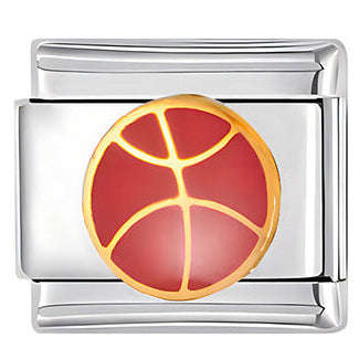 Basketball Italian Charm Italian charm bracelet link in stainless steel