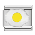 Fried Egg Italian Charm Italian charm bracelet link in stainless steel