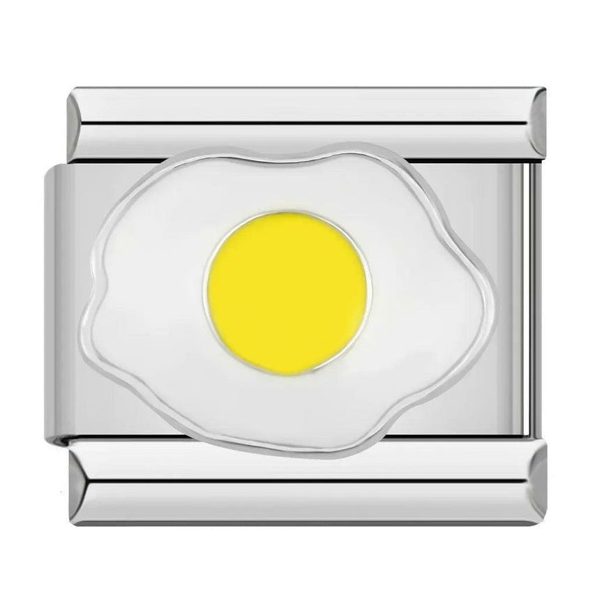 Fried Egg Italian Charm Italian charm bracelet link in stainless steel