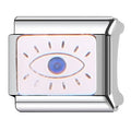 White Evil Eye Italian Charm Italian charm bracelet link in stainless steel