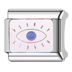 White Evil Eye Italian Charm Italian charm bracelet link in stainless steel