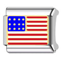 Usa Flag Italian Charm Italian charm bracelet link in stainless steel