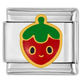 Strawberry Face Italian Charm Italian charm bracelet link in stainless steel