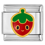 Strawberry Face Italian Charm Italian charm bracelet link in stainless steel