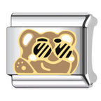 Cool Bear Italian Charm Italian charm bracelet link in stainless steel