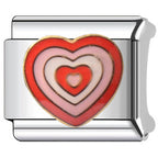 Aura Heart Italian Charm Italian charm bracelet link in stainless steel