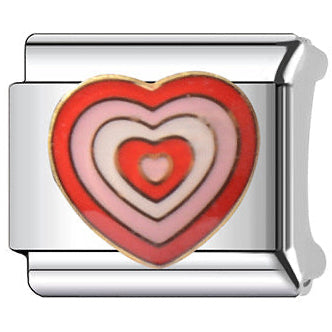 Aura Heart Italian Charm Italian charm bracelet link in stainless steel