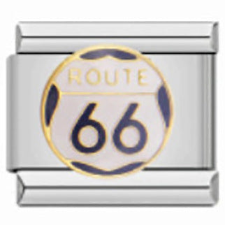 Route 66 Italian Charm Italian charm bracelet link in stainless steel
