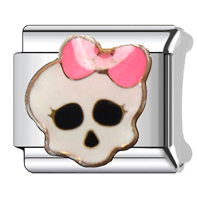 Girl Skull Italian Charm Italian charm bracelet link in stainless steel