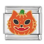 Cat Pumpkin Italian Charm Italian charm bracelet link in stainless steel