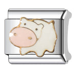 Cow Italian Charm Italian charm bracelet link in stainless steel