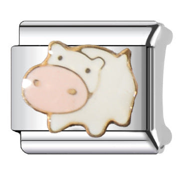 Cow Italian Charm Italian charm bracelet link in stainless steel