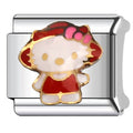 Beach Kitty Italian charm bracelet link in stainless steel