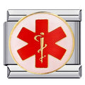 Caduceus Italian Charm Italian charm bracelet link in stainless steel