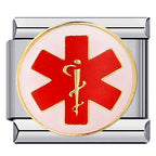 Caduceus Italian Charm Italian charm bracelet link in stainless steel