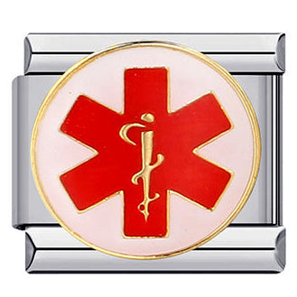 Caduceus Italian Charm Italian charm bracelet link in stainless steel