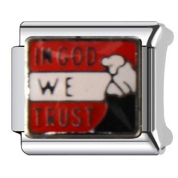 In God We Trust Eagle Italian Charm Italian charm bracelet link in stainless steel