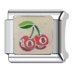 8 Ball Cherry Italian Charm Italian charm bracelet link in stainless steel