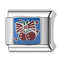 Red Bow Cherry Italian Charm Italian charm bracelet link in stainless steel