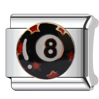 8 Ball Star Italian Charm Italian charm bracelet link in stainless steel