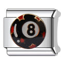8 Ball Star Italian Charm Italian charm bracelet link in stainless steel