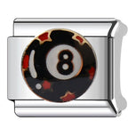 8 Ball Star Italian Charm Italian charm bracelet link in stainless steel