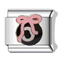 8 Ball Bow Italian Charm Italian charm bracelet link in stainless steel