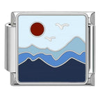 Scenic View Italian Charm Italian charm bracelet link in stainless steel