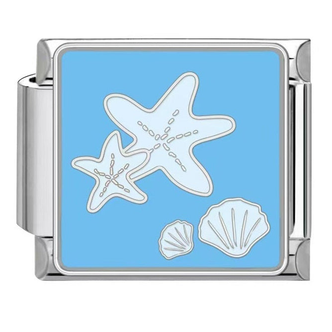 Shells Italian Charm Italian charm bracelet link in stainless steel