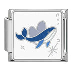 Whale Italian Charm Italian charm bracelet link in stainless steel