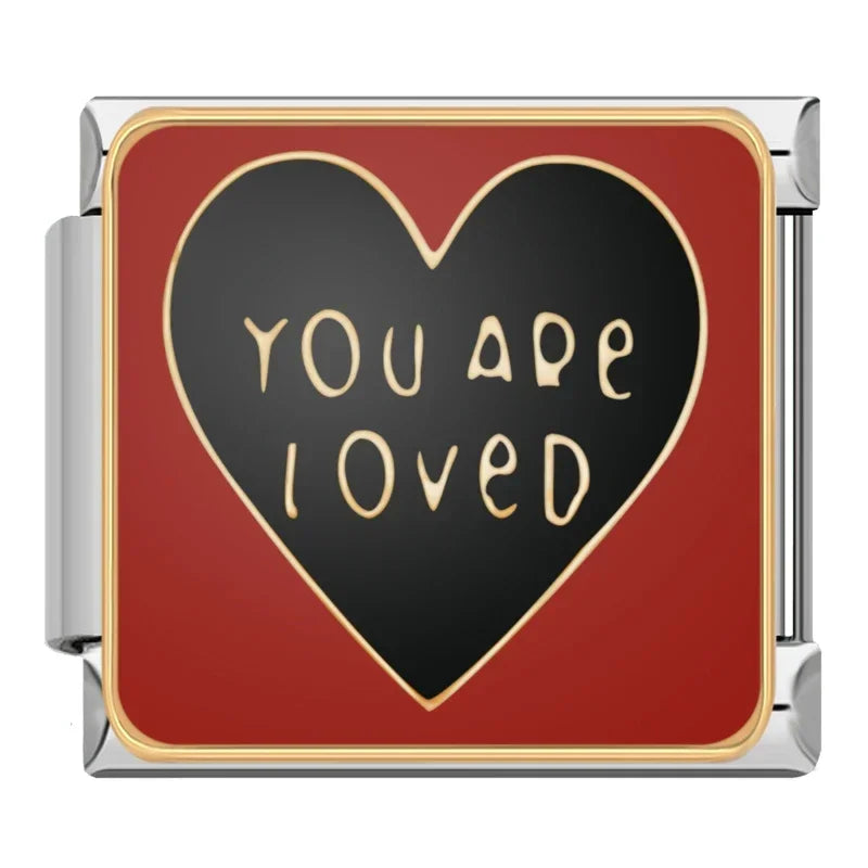 You Are Loved Italian Charm Italian charm bracelet link in stainless steel