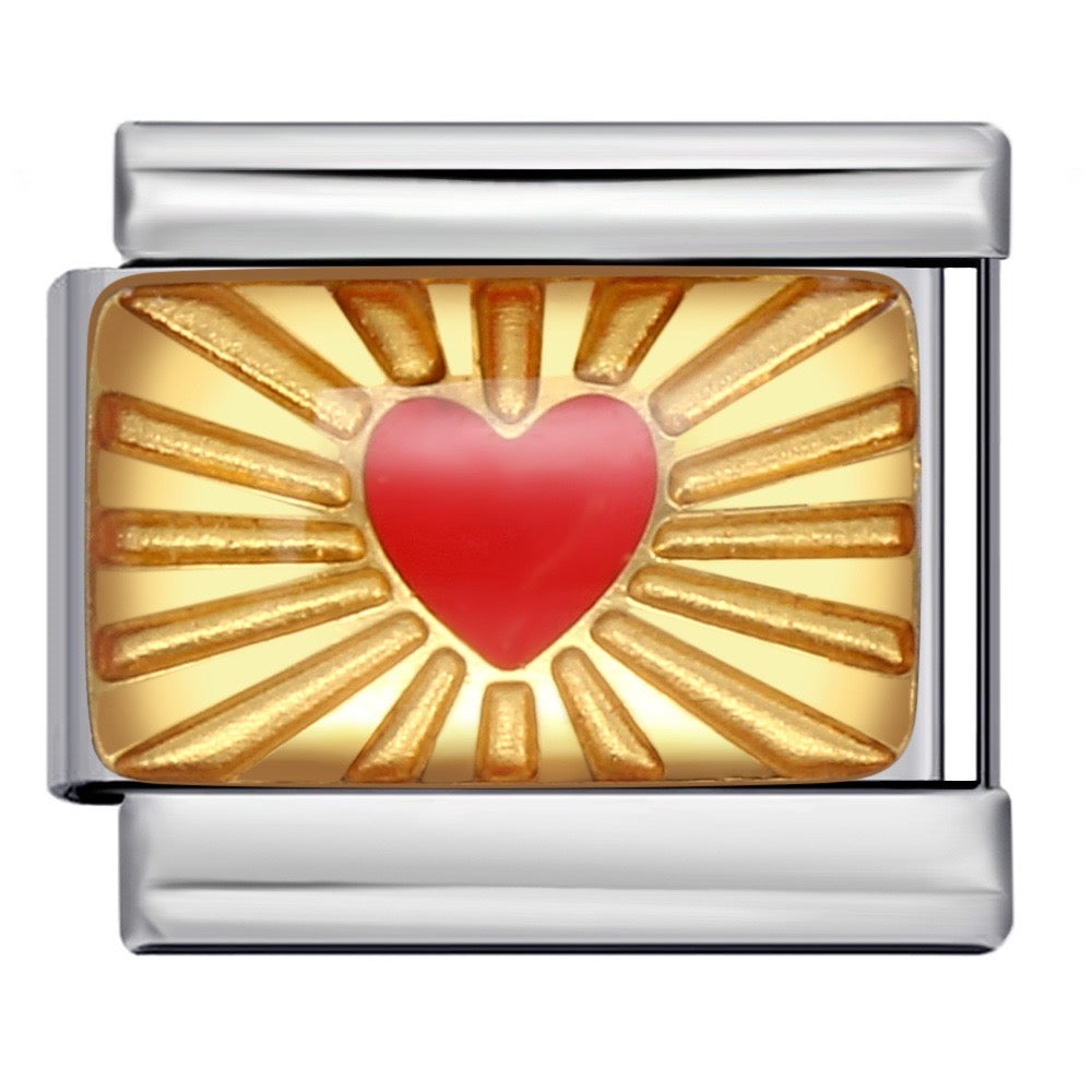 SHINING RED HEART CHARM
