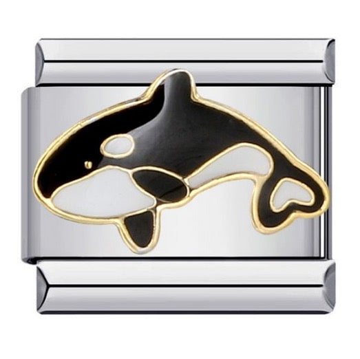 Whale Italian Charm Italian charm bracelet link in stainless steel