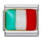 Italy Flag Italian Charm Italian charm bracelet link in stainless steel