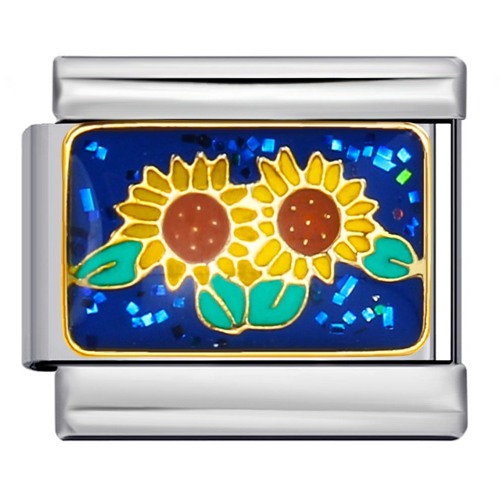 Sunflower Italian Charm Italian charm bracelet link in stainless steel