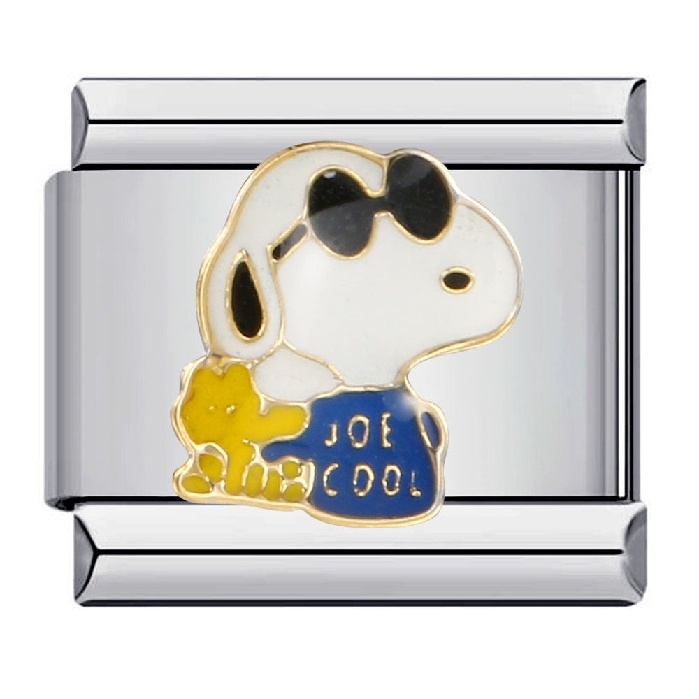 Snoopy Joe Cool Italian Charm Italian charm bracelet link in stainless steel