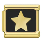 BLACK AND GOLD STAR ITALIAN CHARM
