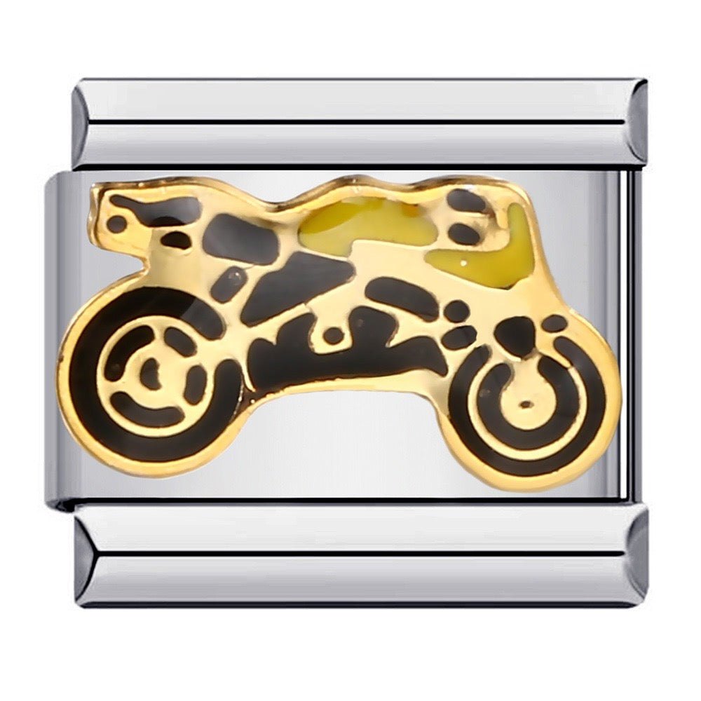 Motorcycle Italian Charm Italian charm bracelet link in stainless steel