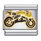 Motorcycle Italian Charm Italian charm bracelet link in stainless steel