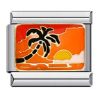Sunset Italian Charm Italian charm bracelet link in stainless steel