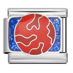 Red Planet Italian Charm Italian charm bracelet link in stainless steel