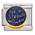 I See A Strong Woman Italian Charm Italian charm bracelet link in stainless steel