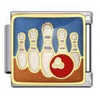 Bowling Italian Charm Italian charm bracelet link in stainless steel