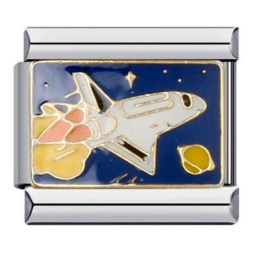 Rocket Italian Charm Italian charm bracelet link in stainless steel