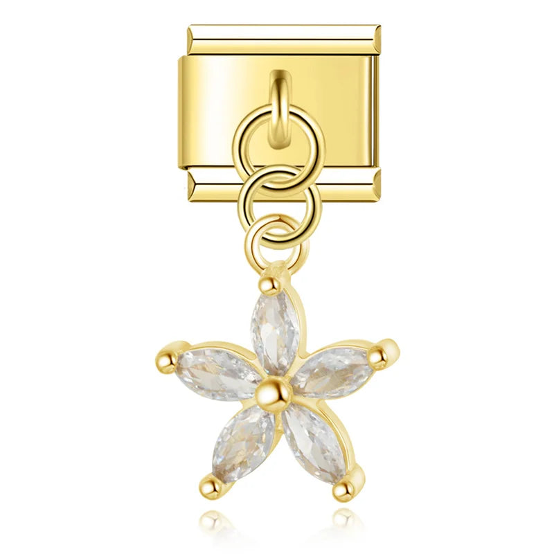 GEM FLOWER PENDANT ITALIAN CHARM