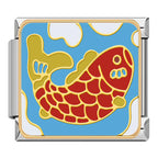 Koi Fish Italian Charm Italian charm bracelet link in stainless steel